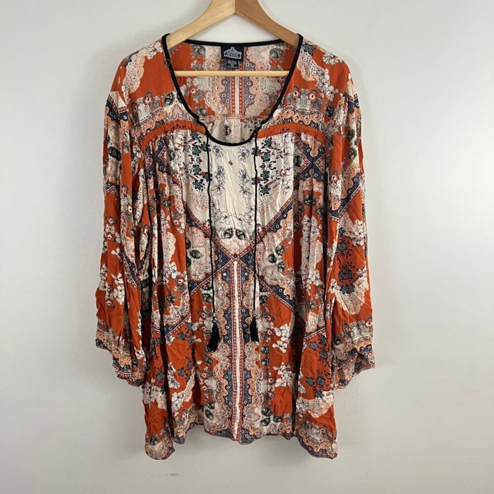 Angie Long Sleeve Boho Top Shirt Women Size 3X - Picture 10 of 10